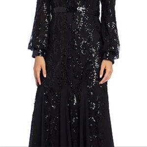 R & M Richard’s Black Sequined Gown New Size 16